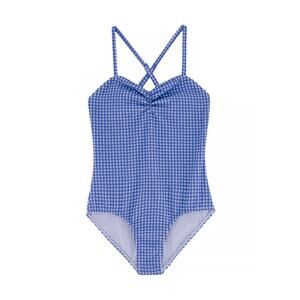 Roxy Girls Blue Gingham One-Piece Swimsuit